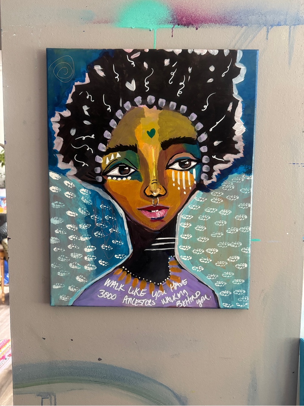 "Winnie Woodson" Original 16x20 Ancestral Portrait Canvas Painting - "3000 Ances